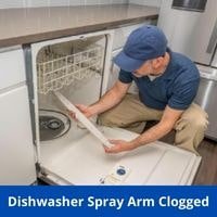 dishwasher spray arm clogged