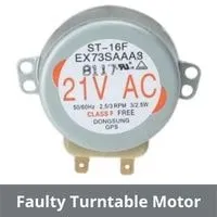 faulty turntable motor