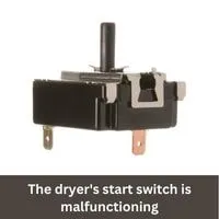 The dryer's start switch is malfunctioning